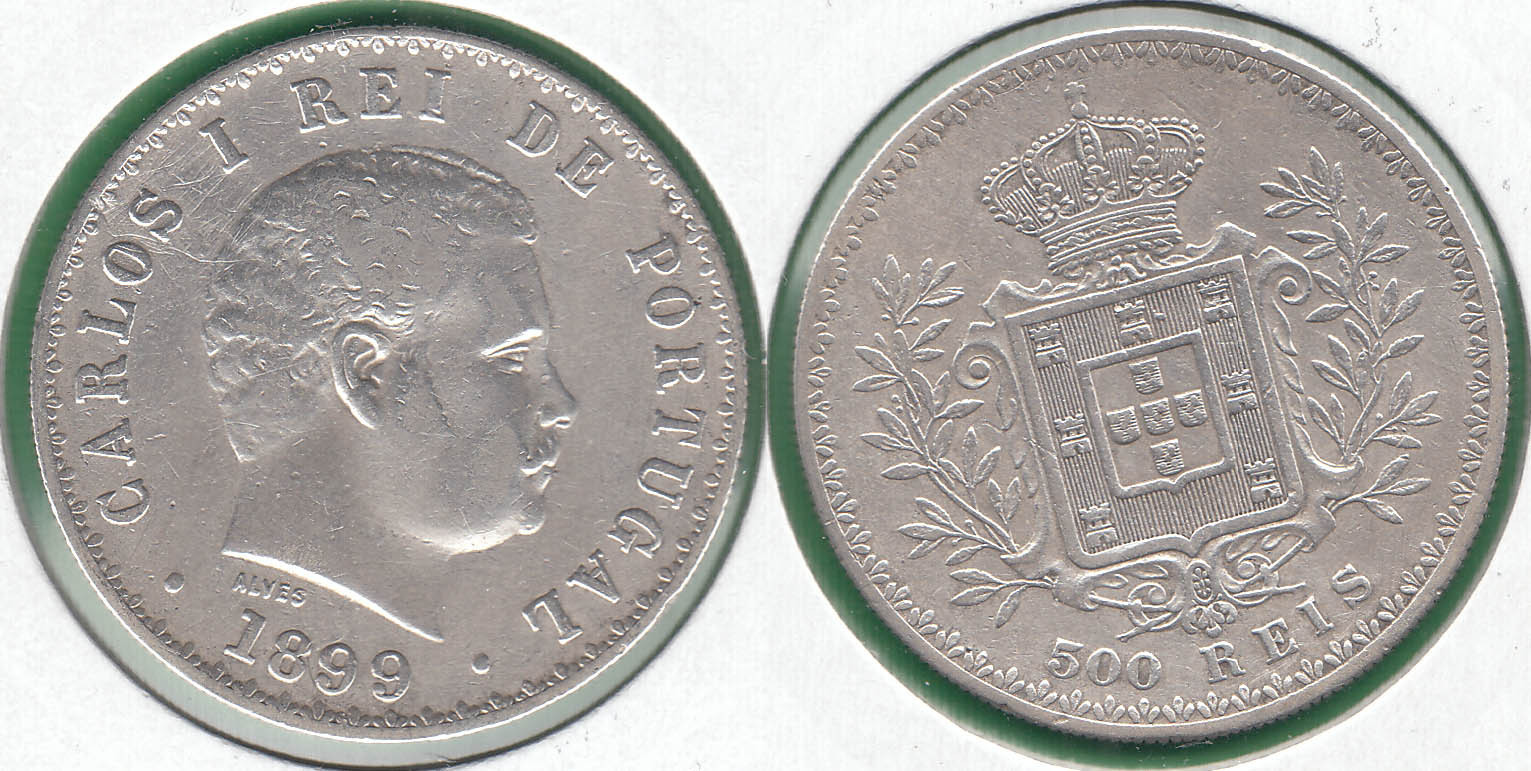 PORTUGAL. 500 REIS DE 1899. PLATA 0.917.