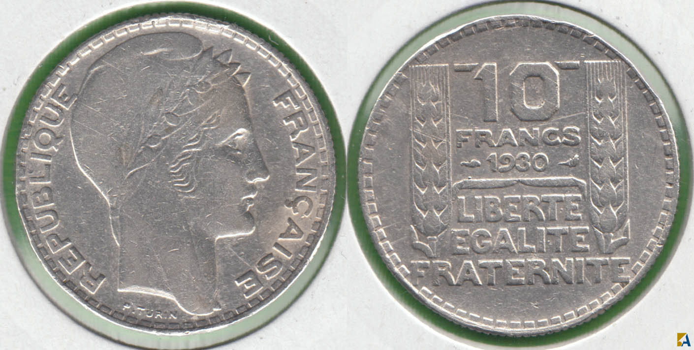 FRANCIA - FRANCE. 10 FRANCOS (FRANCS) DE 1930. PLATA 0.680.