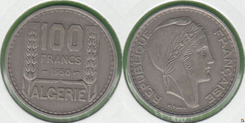 ARGELIA. 100 FRANCOS (FRANCS) DE 1950. (2)