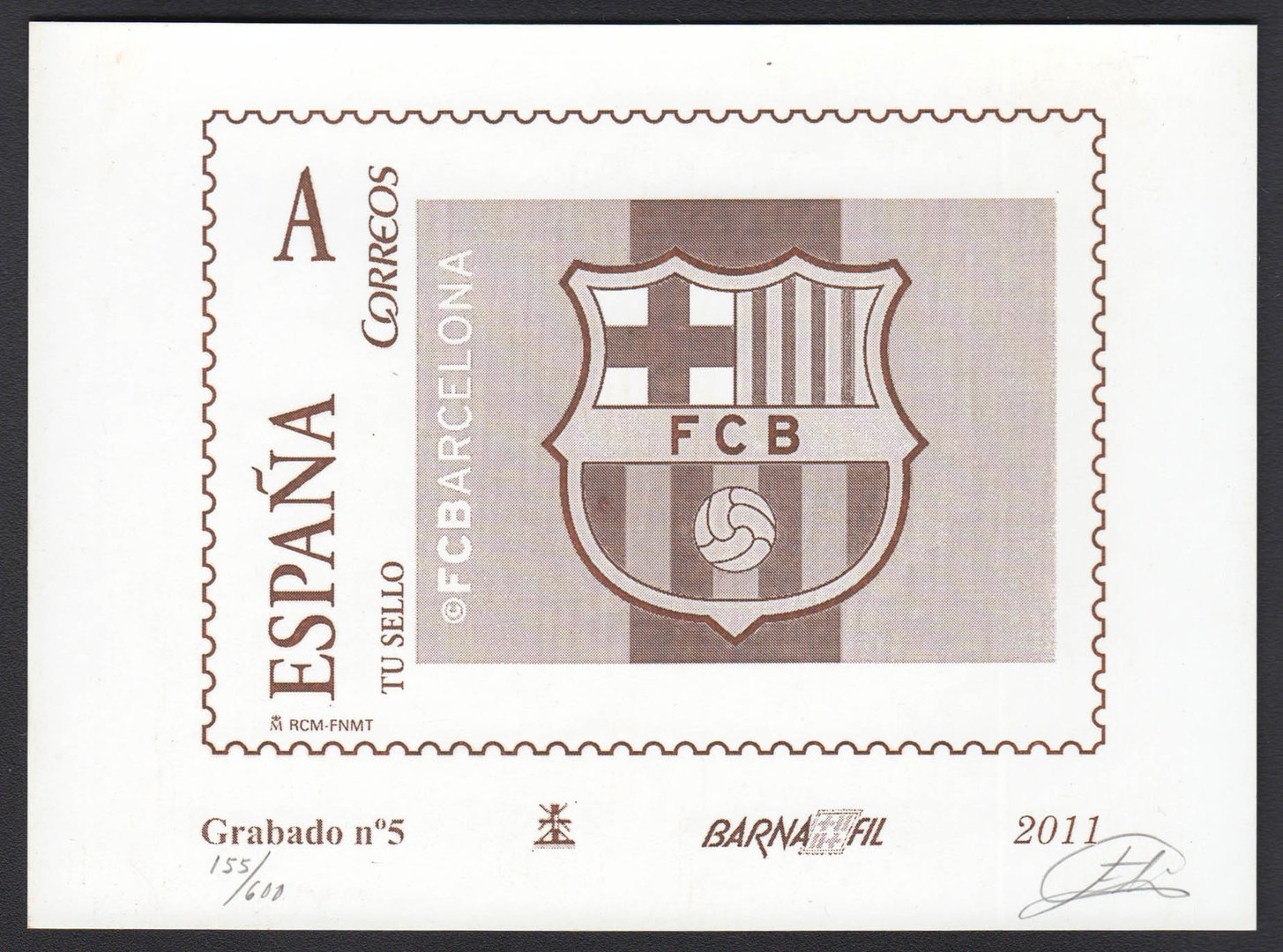 EDIFIL. GRABADO Nº 5. FC BARCELONA. 2011. TIRADA 600.