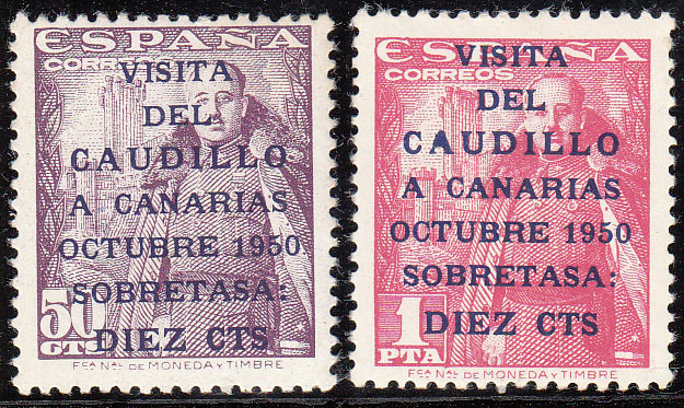 EDIFIL. VISITA CAUDILLO CANARIAS. Nº 1088/89. NUEVA. FIJASELLOS. PRECIOSA. (6)